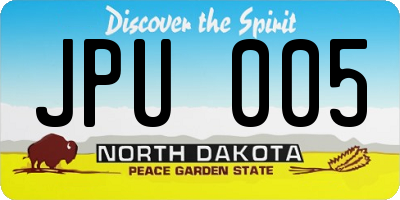 ND license plate JPU005