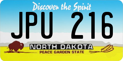 ND license plate JPU216