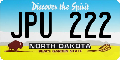 ND license plate JPU222
