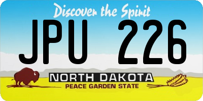ND license plate JPU226