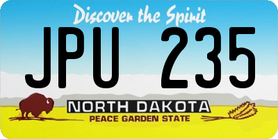 ND license plate JPU235