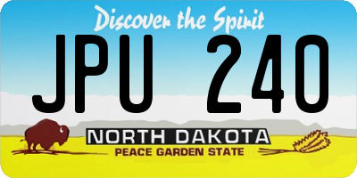 ND license plate JPU240