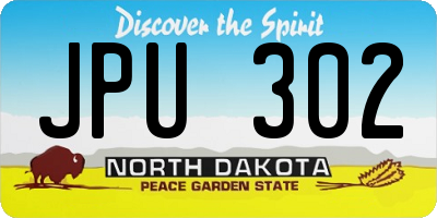 ND license plate JPU302
