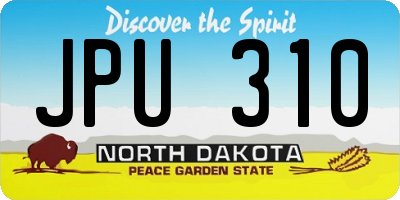 ND license plate JPU310