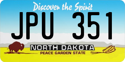 ND license plate JPU351