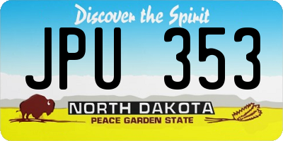 ND license plate JPU353
