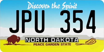 ND license plate JPU354