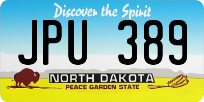 ND license plate JPU389