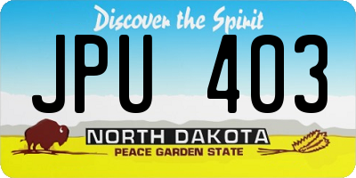 ND license plate JPU403