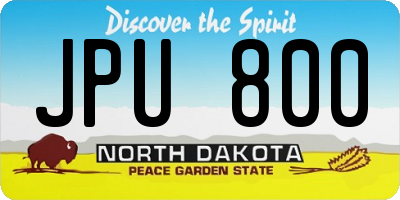 ND license plate JPU800
