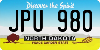 ND license plate JPU980