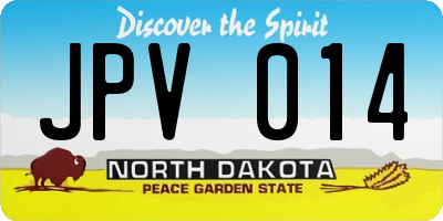 ND license plate JPV014