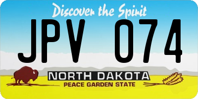 ND license plate JPV074