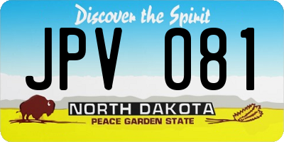 ND license plate JPV081