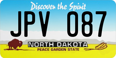 ND license plate JPV087