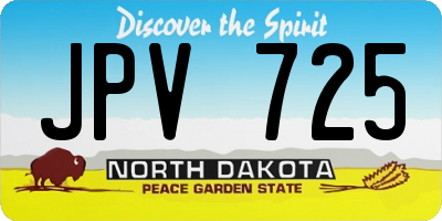 ND license plate JPV725