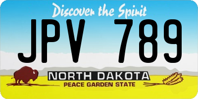 ND license plate JPV789