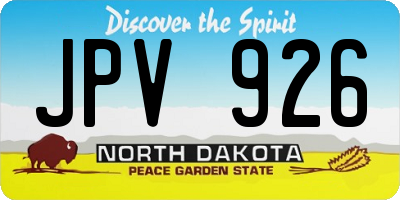 ND license plate JPV926
