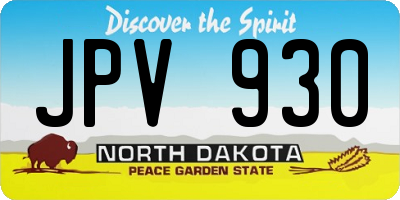 ND license plate JPV930