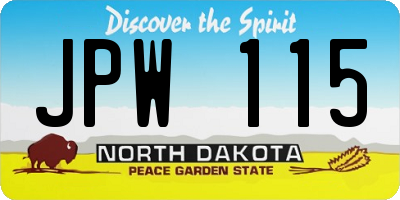 ND license plate JPW115