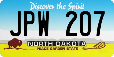 ND license plate JPW207