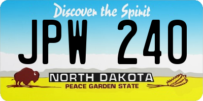 ND license plate JPW240