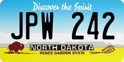 ND license plate JPW242