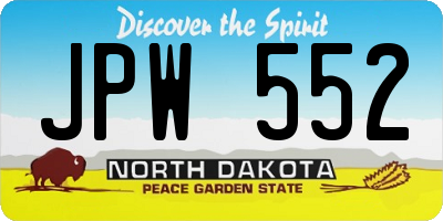ND license plate JPW552