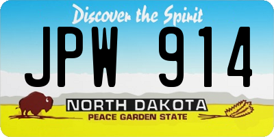 ND license plate JPW914