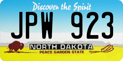 ND license plate JPW923