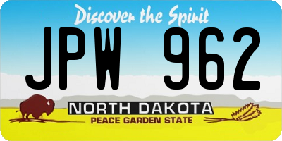 ND license plate JPW962