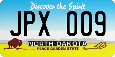 ND license plate JPX009
