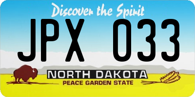ND license plate JPX033