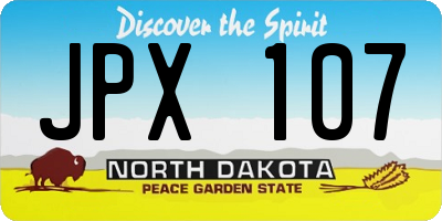ND license plate JPX107