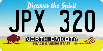 ND license plate JPX320