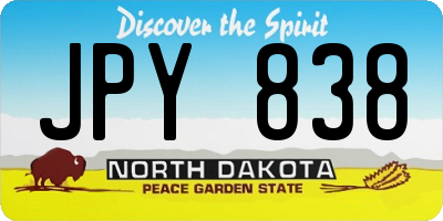 ND license plate JPY838