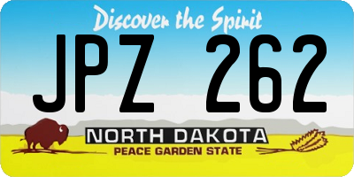 ND license plate JPZ262