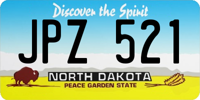 ND license plate JPZ521