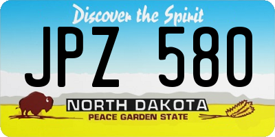 ND license plate JPZ580