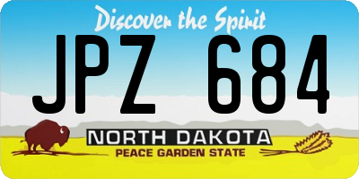 ND license plate JPZ684
