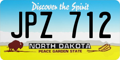 ND license plate JPZ712