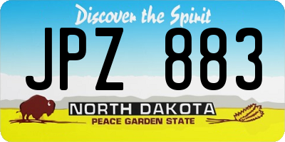 ND license plate JPZ883
