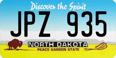 ND license plate JPZ935