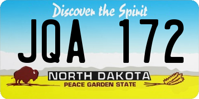 ND license plate JQA172
