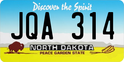 ND license plate JQA314