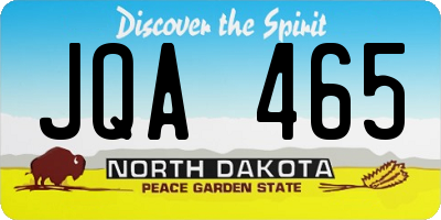 ND license plate JQA465
