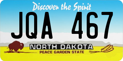 ND license plate JQA467