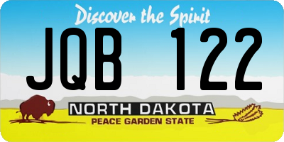 ND license plate JQB122