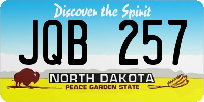 ND license plate JQB257