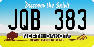 ND license plate JQB383